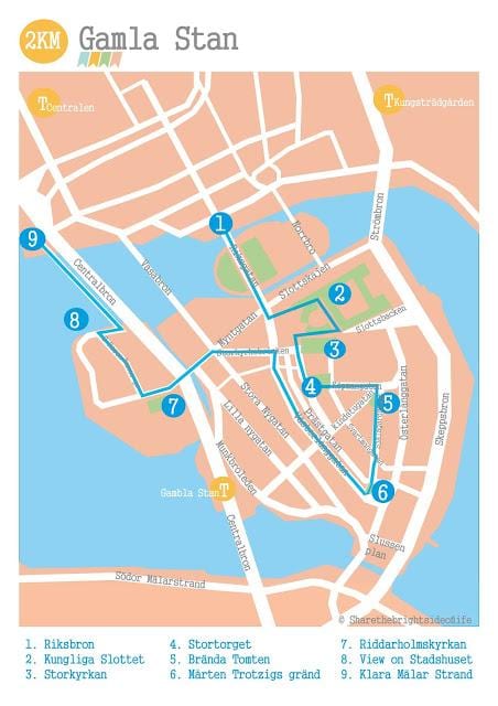 Stockholms gamla stan kort