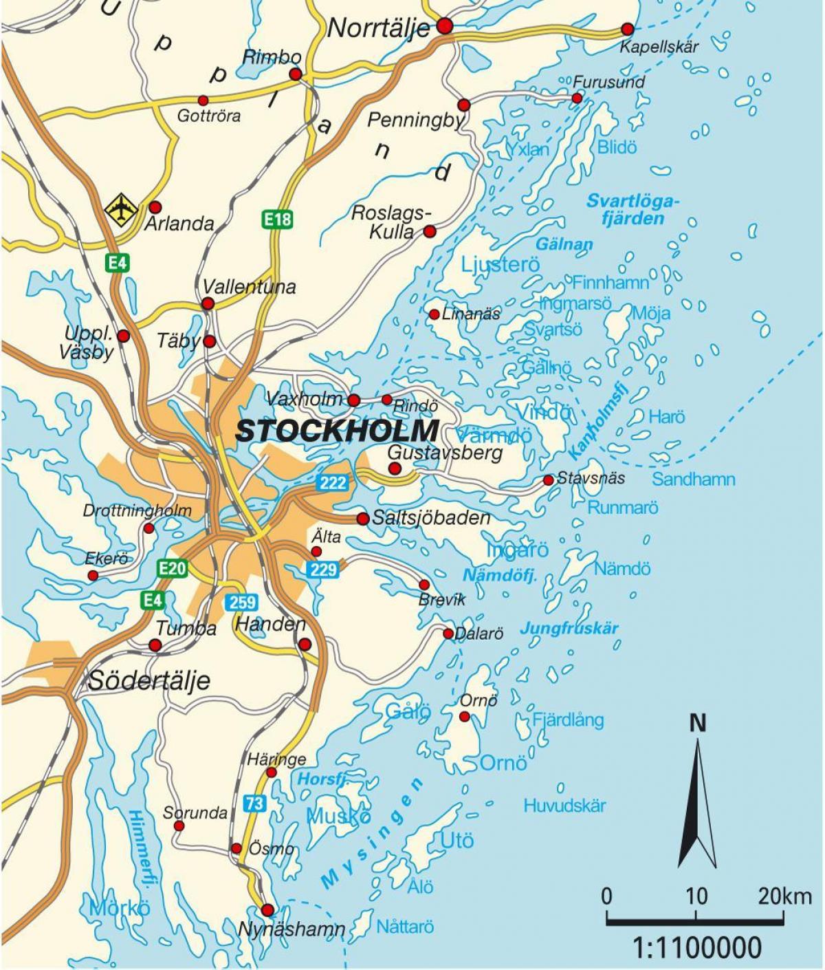 Stockholm Sverige kort byen