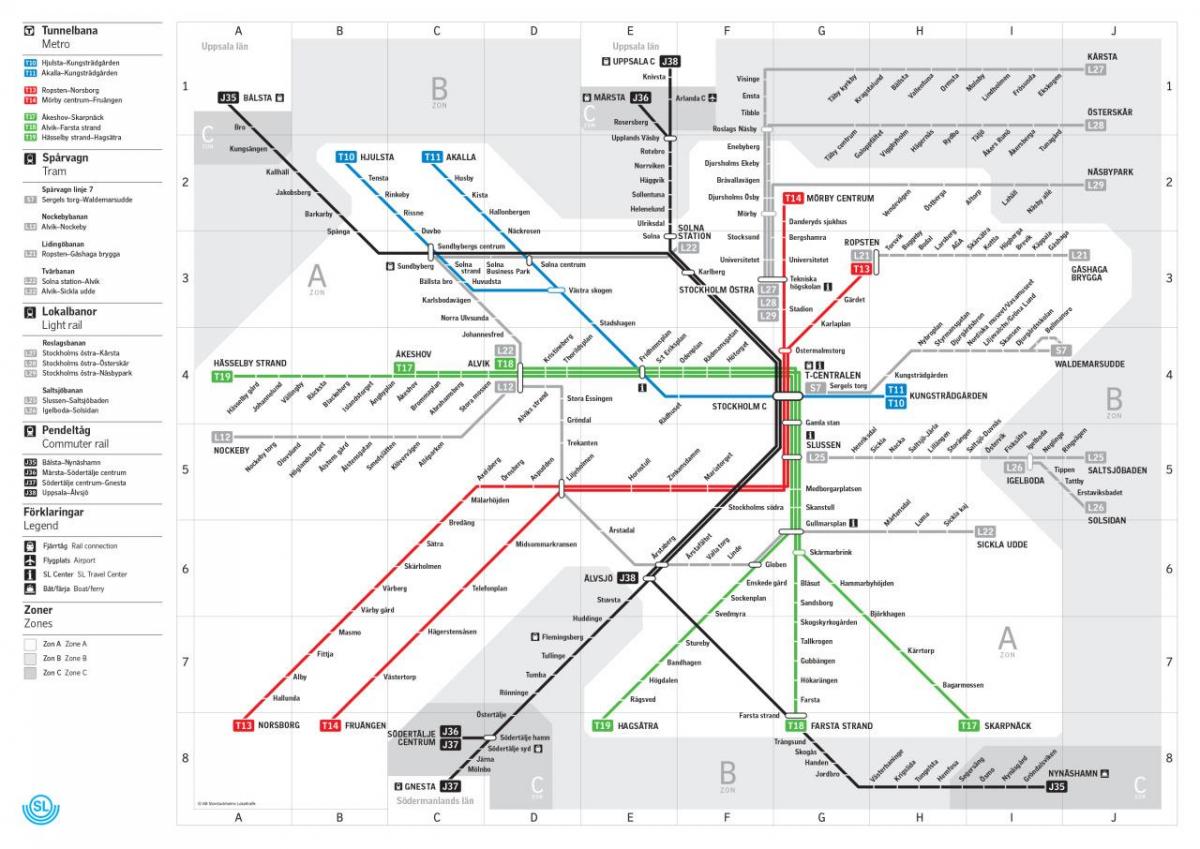 kort over metro sl