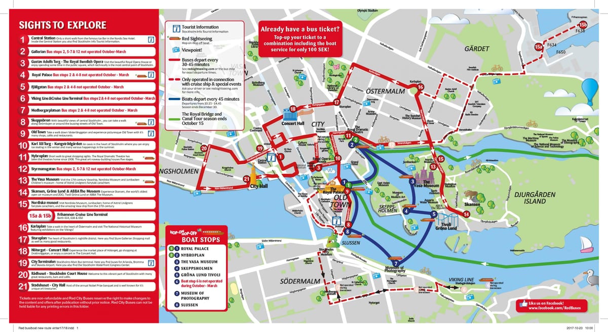 Stockholm røde bus kort