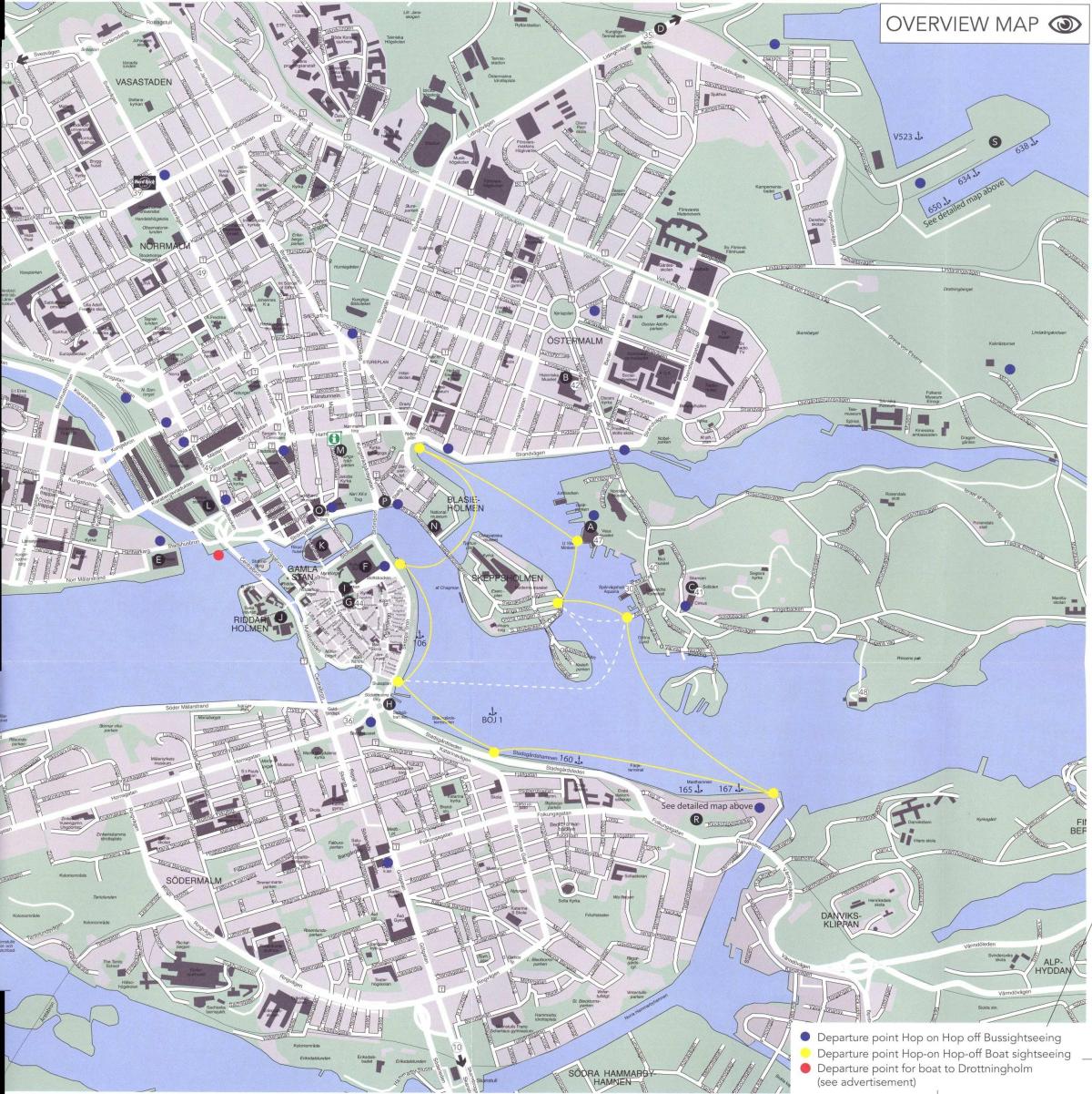 kort over Stockholm centrum