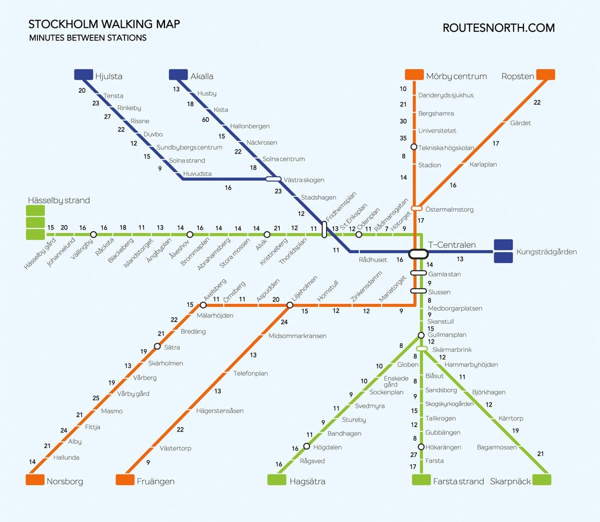 kort over Stockholm gå