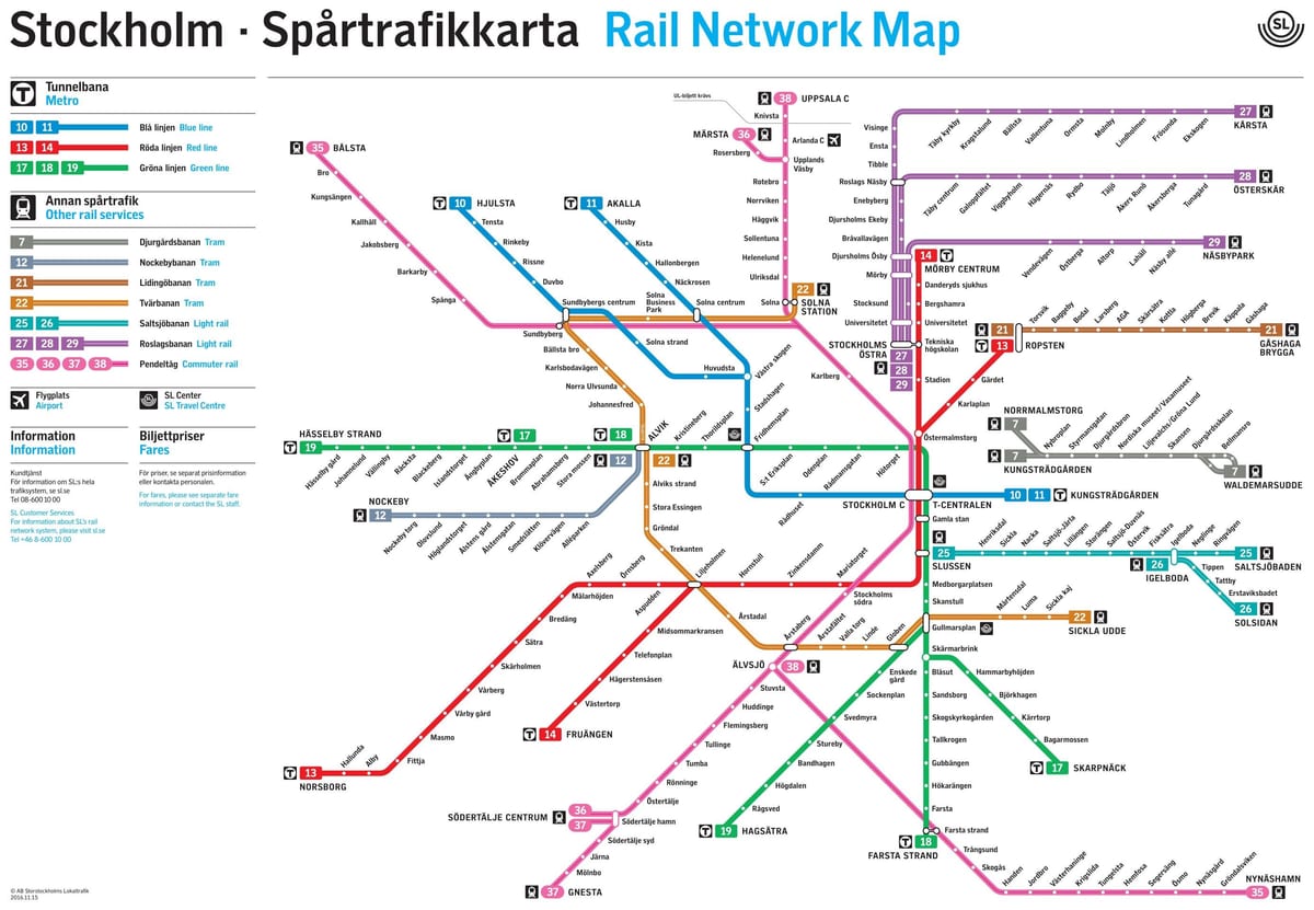 Stockholm Sverige metro kort