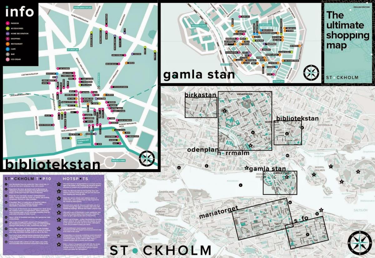 kort over Stockholm shopping