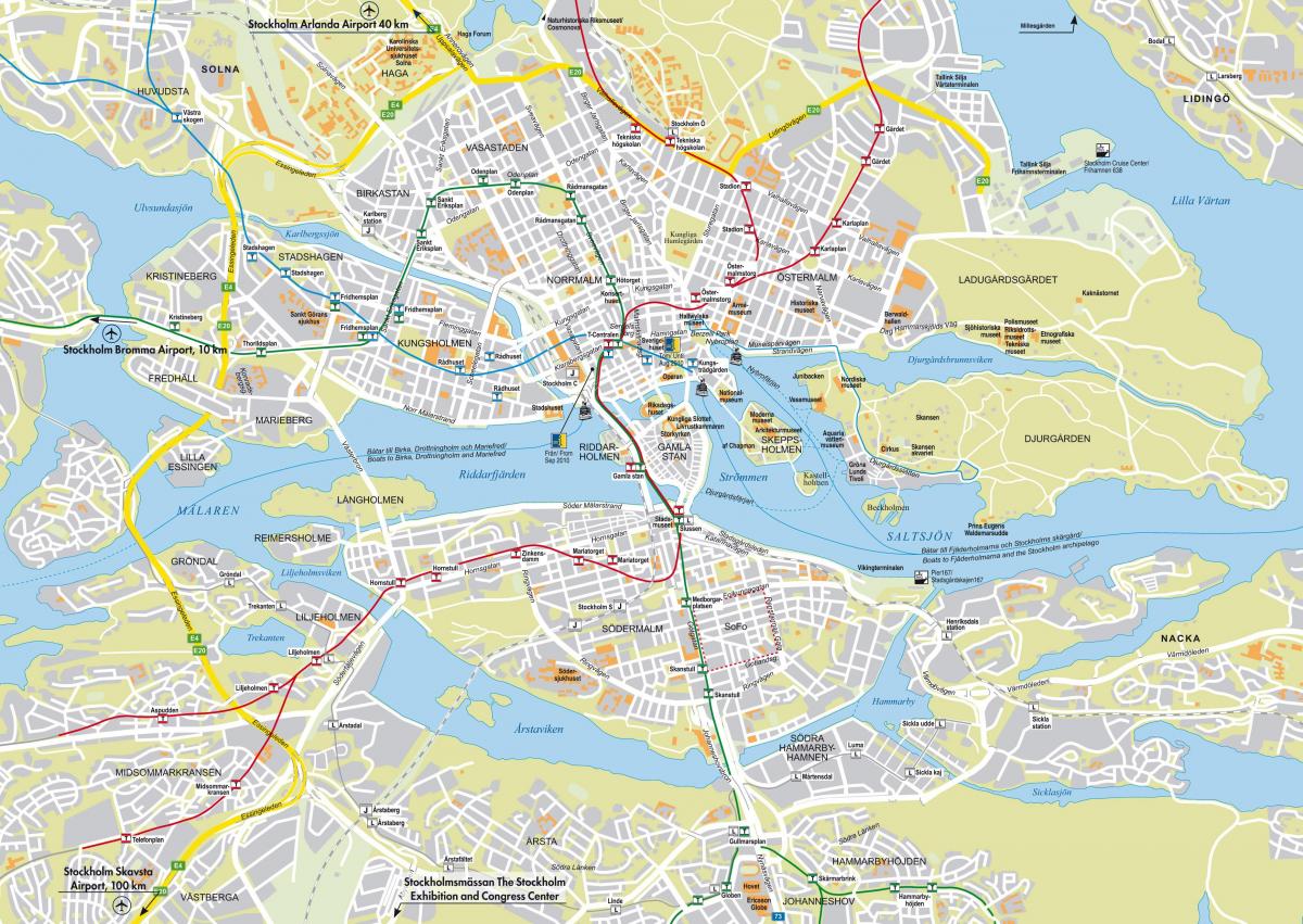 kort over Stockholm street