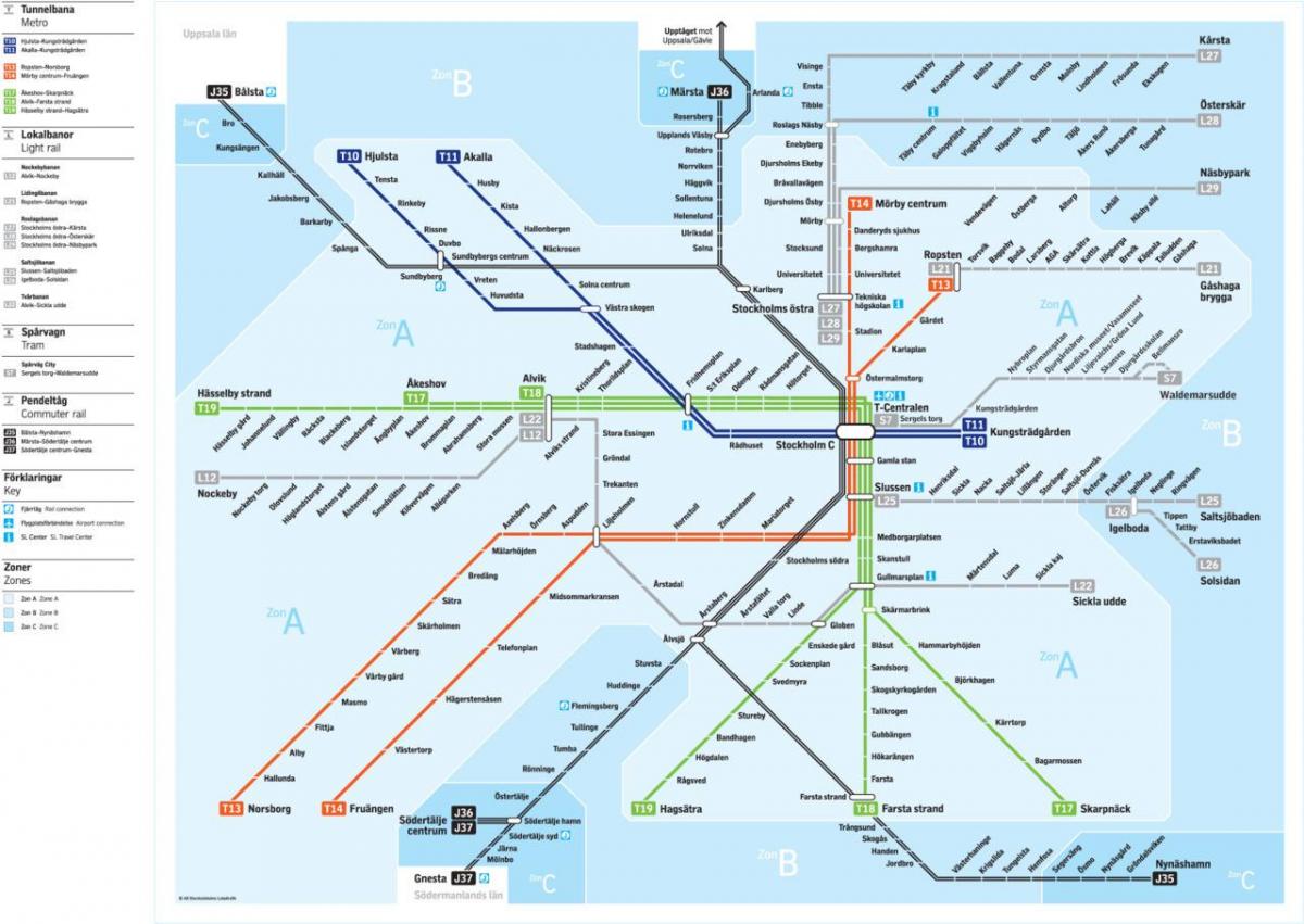 kort over Stockholm transit