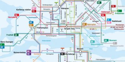 Stockholm buslinjer kort